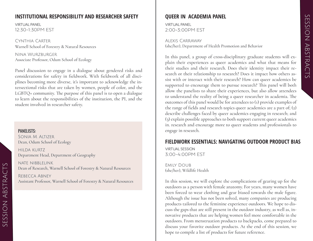 GenderBodyField's tweet image. Our final session of the day will discuss outdoor product bias &amp;amp; the complications of gearing up for the outdoors as persons w/ female anatomy, w/ the goal of compiling a list of products for future reference!💯

3PM⏰is "Fieldwork Essentials: Navigating Outdoor Product Bias"👏