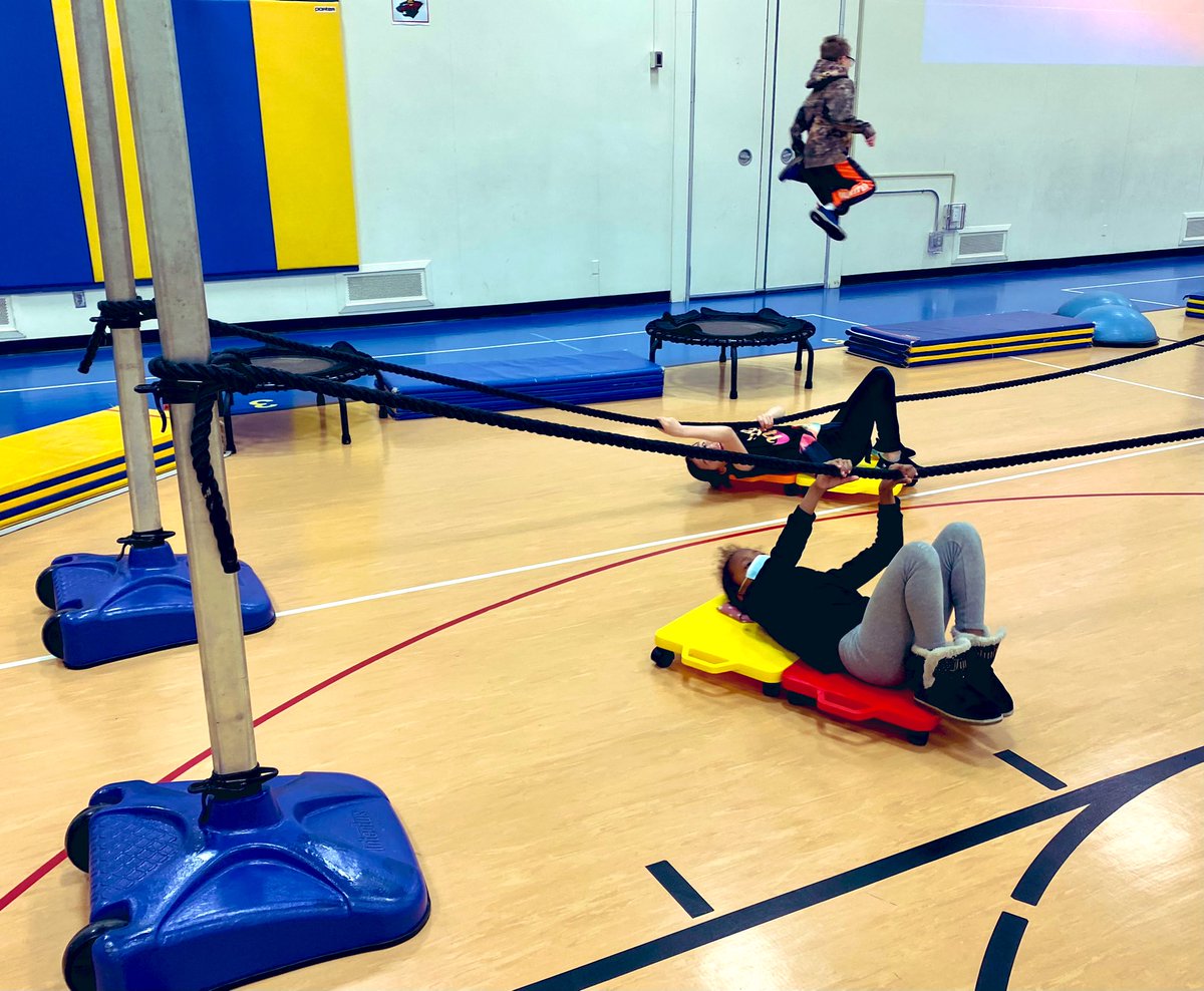 birchview_pe's tweet photo. New activity for Friday! @BirchviewWPS @wayzataschools @GopherSport upper body rope bridge racing?! #itsallaboutthekidst #scooter #WEFit https://t.co/yf6UIm21Zj
