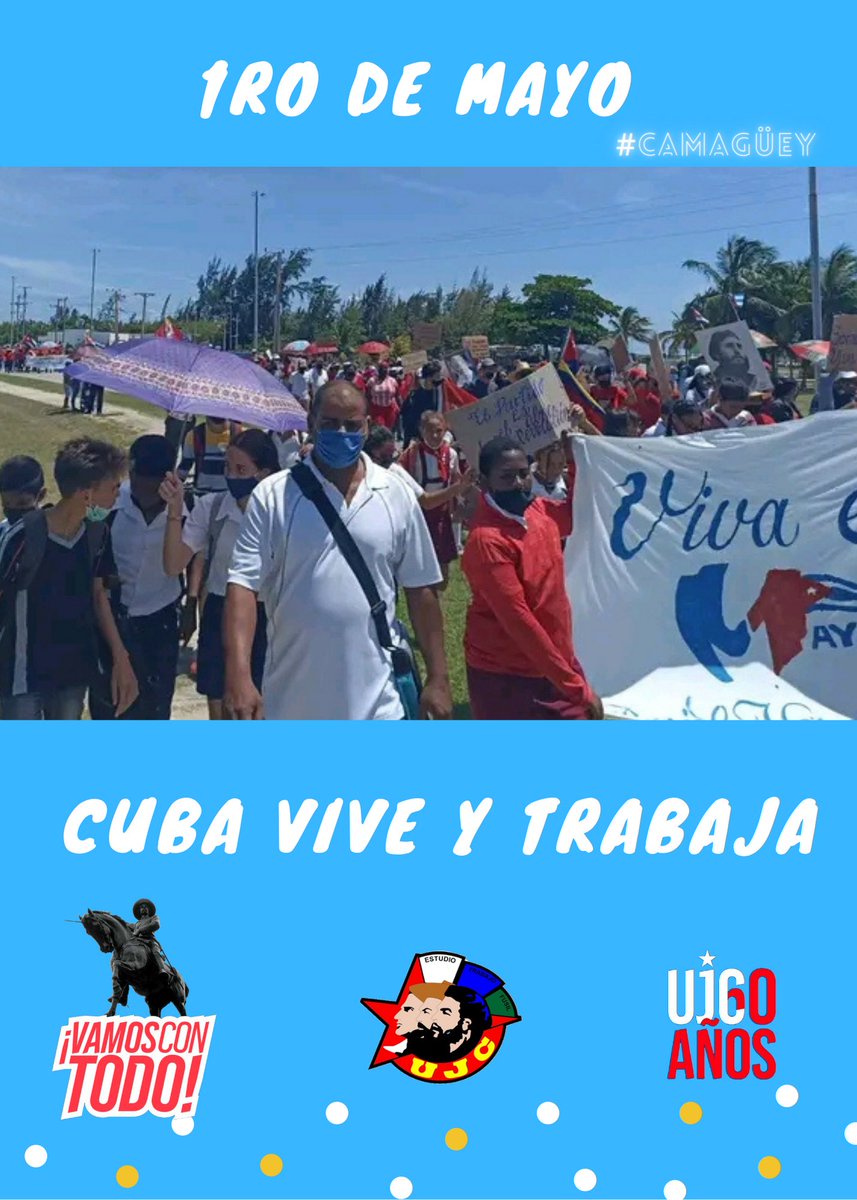 Todos a desfilar, unidos hacemos #Cuba.
#CubaViveYTrabaja #VamosConTodo #Camagüey 
<a href="/Vismar_rd/">Vismar</a> <a href="/KelyAlvarezFer4/">Kely Alvarez Fernández</a> <a href="/feu_uc/">UC FEU Camagüey</a> <a href="/Feu_Ucmcg/">🇨🇺Cibermambi FEU UCMCg❤</a>