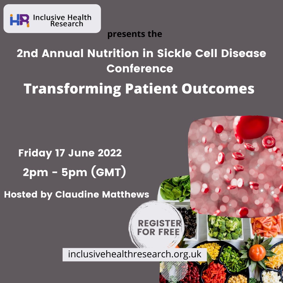 InclHealthR's tweet image. Did you know food can help reduce the severe symptoms suffered by people with Sickle Cell Disease? To learn about what foods help, book your place: eventbrite.co.uk/e/second-annua…