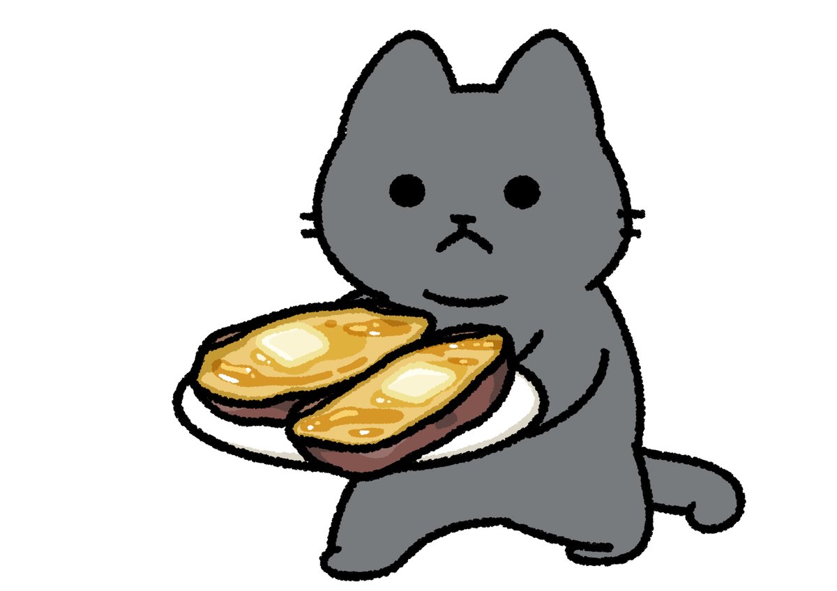 「焼き芋にバターと蜂蜜をかけてきた猫 」|pandaniaのイラスト