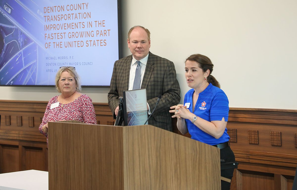 Andy_Eads's tweet photo. Michael Morris, P.E., Director of Transportation for the @NCTCOGtrans, provided an overview of transportation improvements in Denton County, the fastest growing part of the U.S., as part of the April meeting of the Denton County Mayors Council. https://t.co/IdOGzwBrOI