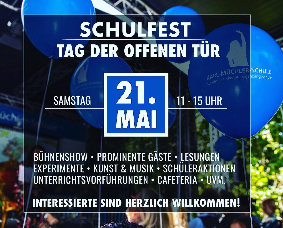 KMSchule's tweet photo. Wir freuen uns auf ein lang ersehntes Wiedersehen unserer gesamten Schulgemeinschaft! 🎈 
Mehr Infos zum Fest auf https://t.co/vZ2A2gPDru https://t.co/7fqFLtg275