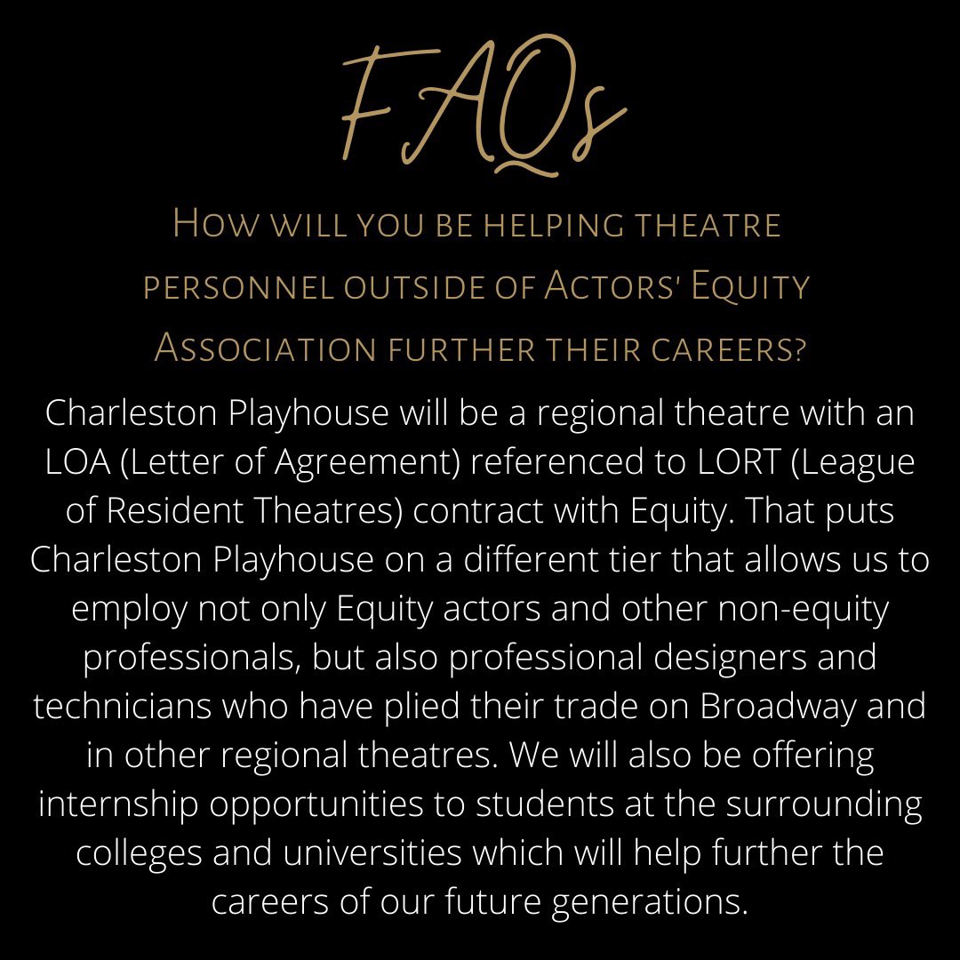 Friday FAQ! How will you be helping theatre personnel outside of Actors' Equity Association further their careers?