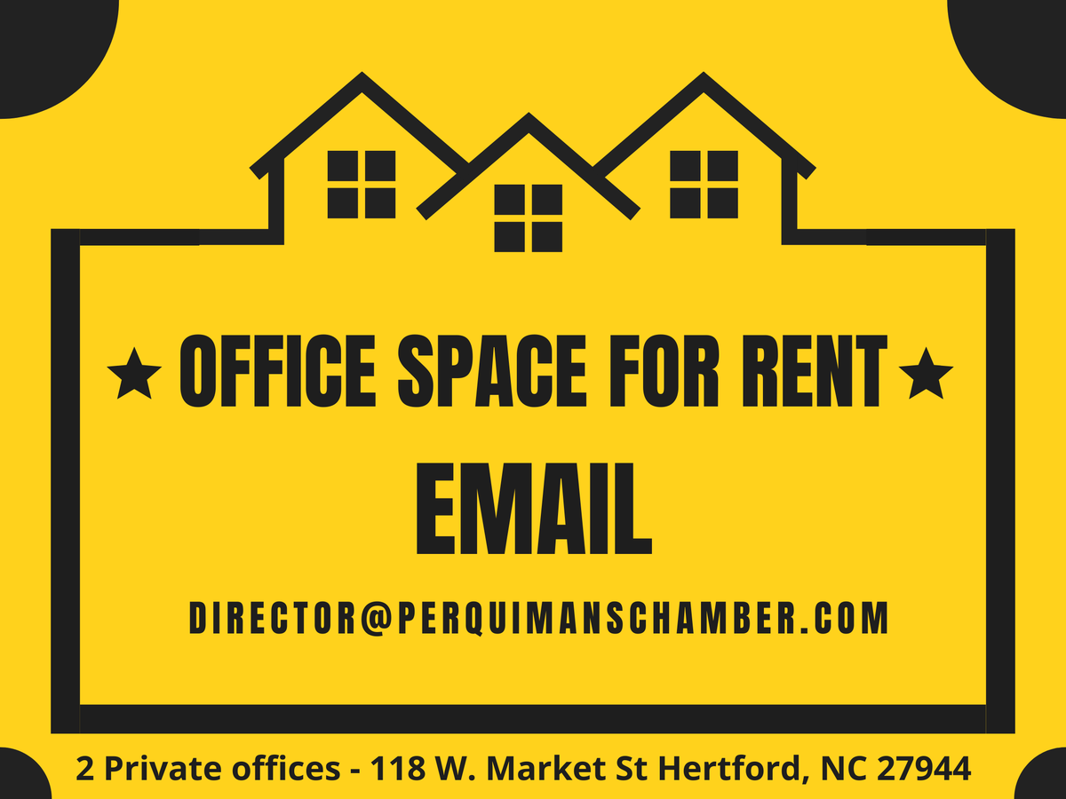 PQChamber's tweet photo. Need an office space? Email us at director@perquimanschamber.com 

#PQChamber https://t.co/Vhkp4xi1mO