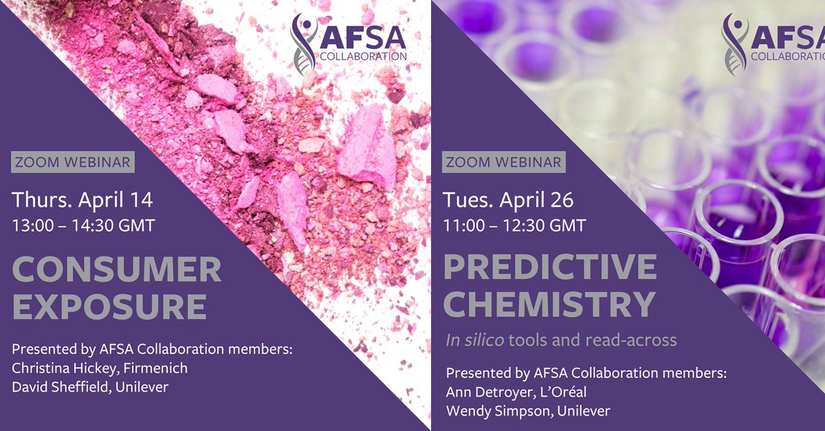 AFSAcollab's tweet photo. Missed our first two preview webinars? You can now access the recordings and presentation slides on our website:
Consumer Exposure: https://t.co/GGiNJiNXNQ
Predictive Chemistry: https://t.co/8NwvAUXBHf
#animalfreesafety #trainingwebinars #riskassessment #insilco #readacross https://t.co/fehUTVdzfn