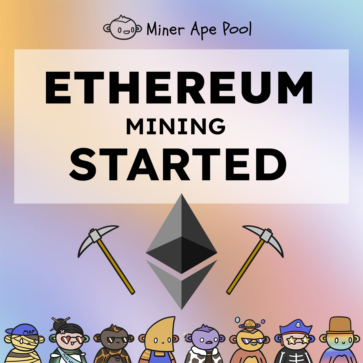 We are really proud to announce that the ETH MINING has been started!⛏️

Mint now to earn MAPT and exchange it with ETH.

For more: discord.gg/KkrQbcJnvV 

#MAP #MinerApePool #NFT #UtilityNFT