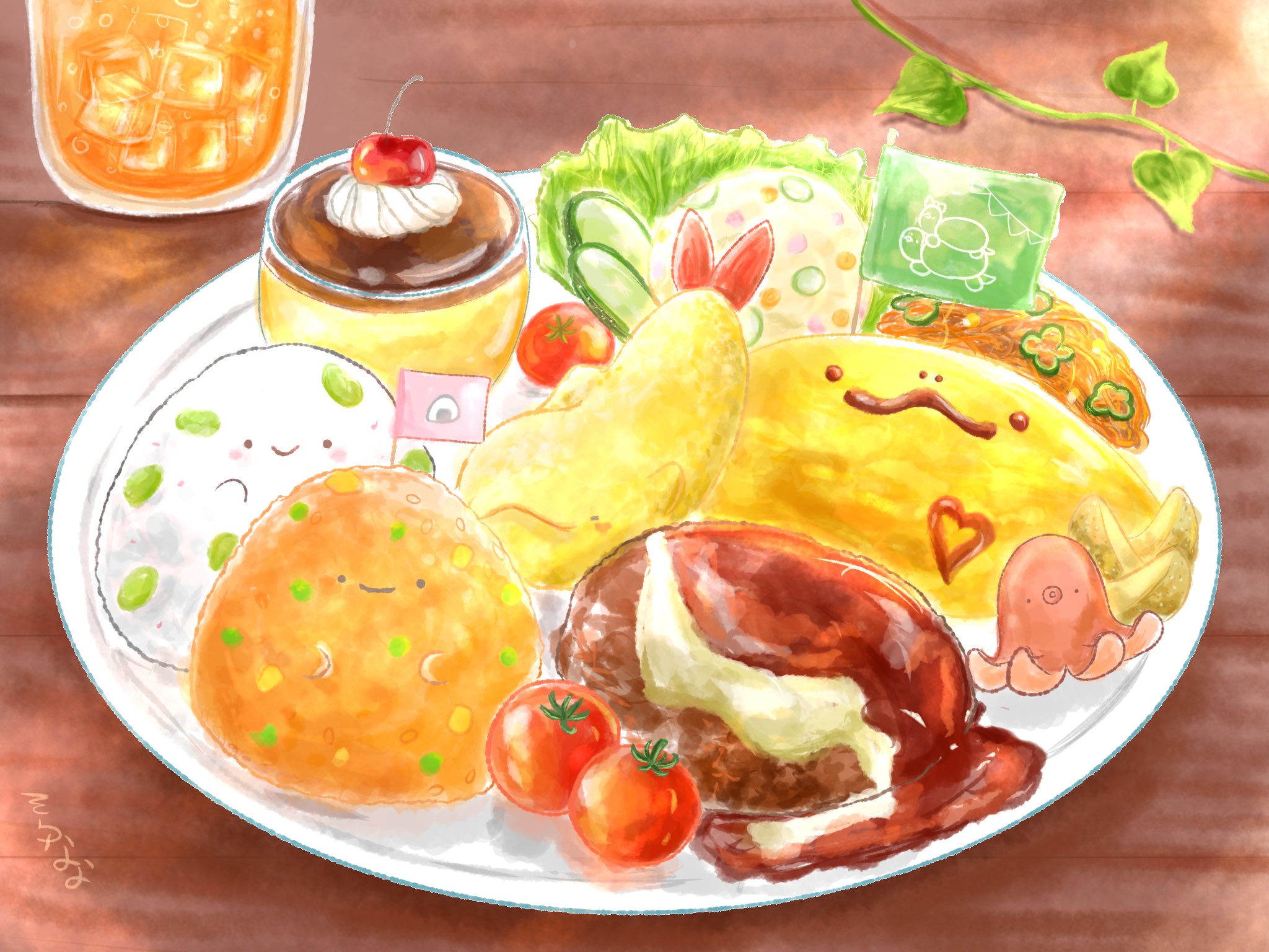 そらなな Di Twitter おむすびお子様ランチ イラスト T Co Q3etmiamec Twitter