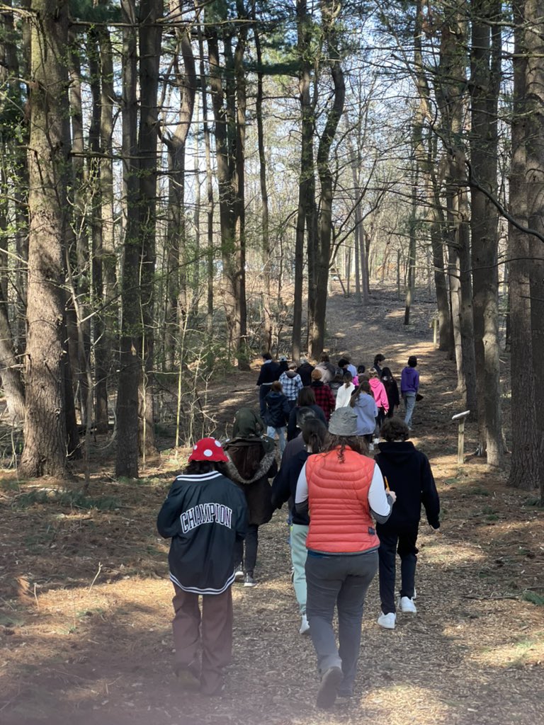 Nature Center with 9B to pull invasive species and observe nature.