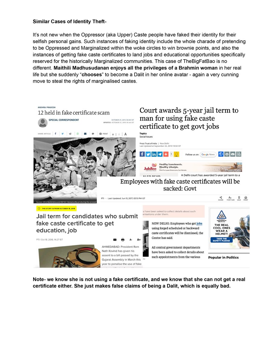 This is an open letter to a Brahmin woman who goes by the pseudonym “TheBigFatBao” and is a graphic designer who claims to “SELF-IDENTIFY” as a Dalit woman” (as if caste can be self-identified!). We are a group of first and second-generation learner Dalit women.