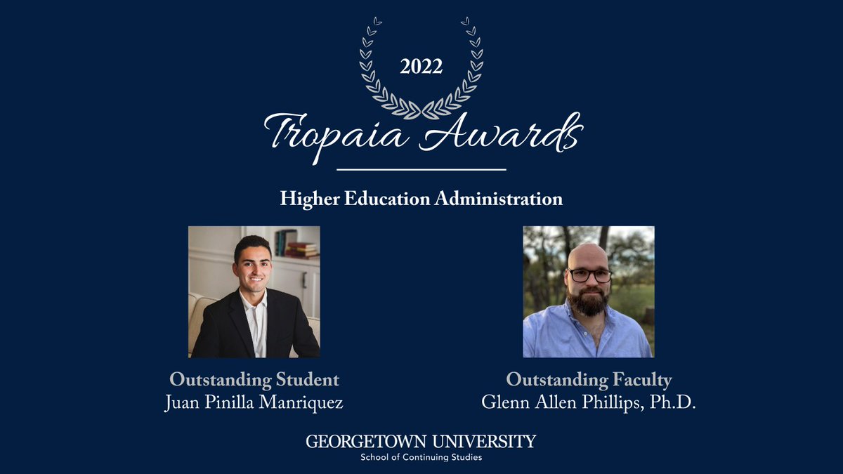 CONGRATULATIONS to our 2022 Tropaia Awards recipients #hoyas #georgetownscs #highered