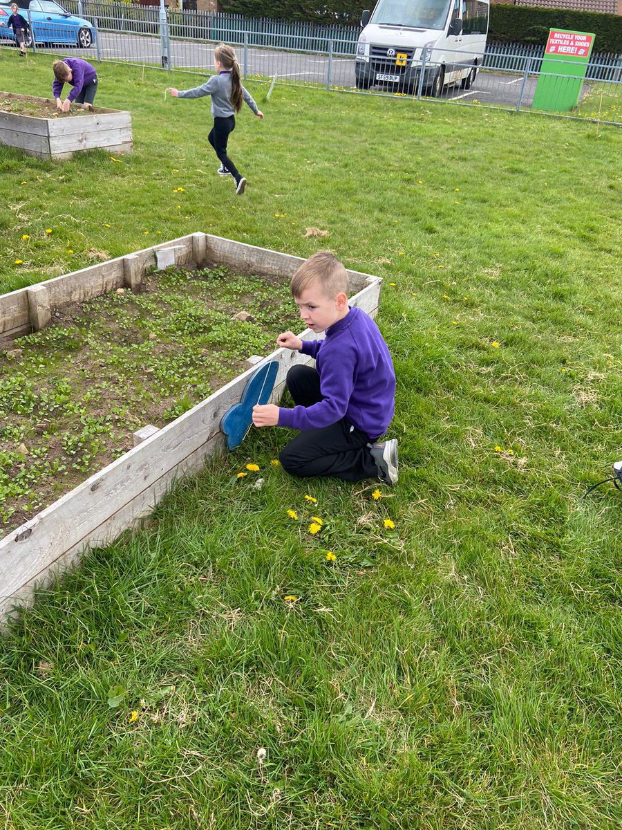 SaintJohnsRC's tweet image. We have been using non-standard units to measure length in our garden. #outsidelearning @NAC_numeracy