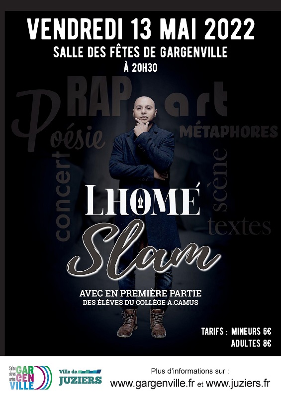 VGargenville's tweet photo. Vendredi 13 mai, à 20h30, le rappeur-slameur Lhomé donnera un concert inédit à la Salle des Fêtes de Gargenville. La première partie sera assurée par des élèves du collège Albert Camus 👏🎙️
ℹ Ouverture des réservations le 2 mai !
🌐 Infos et tarifs : https://t.co/Iu6GWxfqDS https://t.co/5i4mLUzq6t