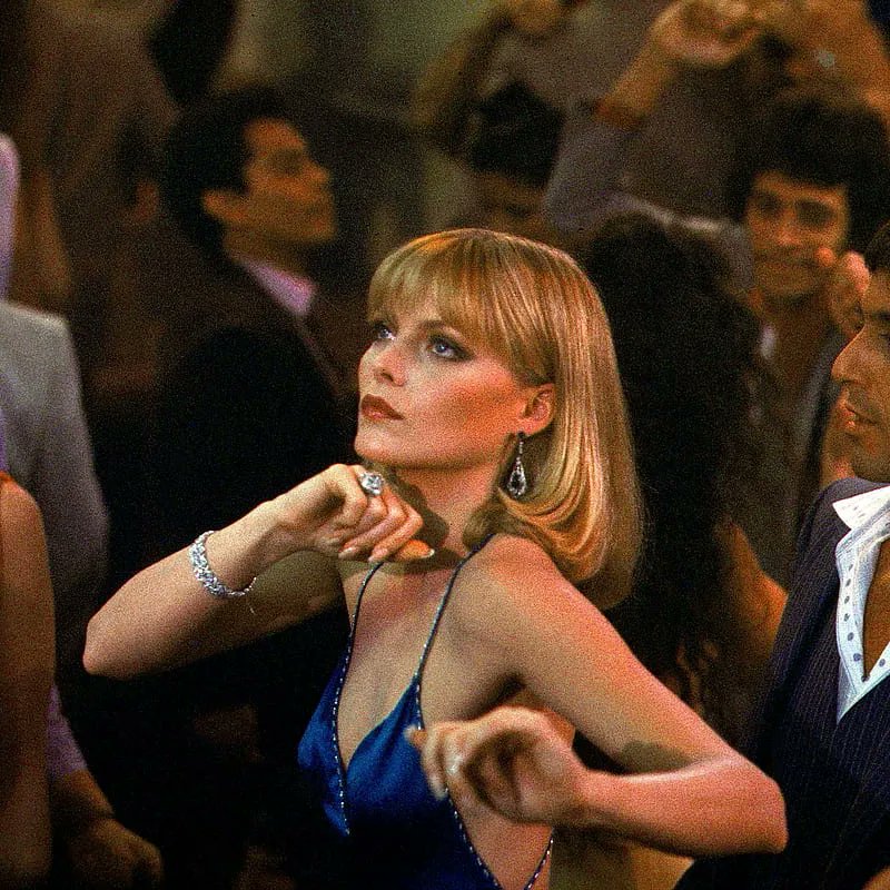 A very happy birthday to Michelle Pfeiffer. Pictured here as Elvira Hancock in Scarface, 1983. 