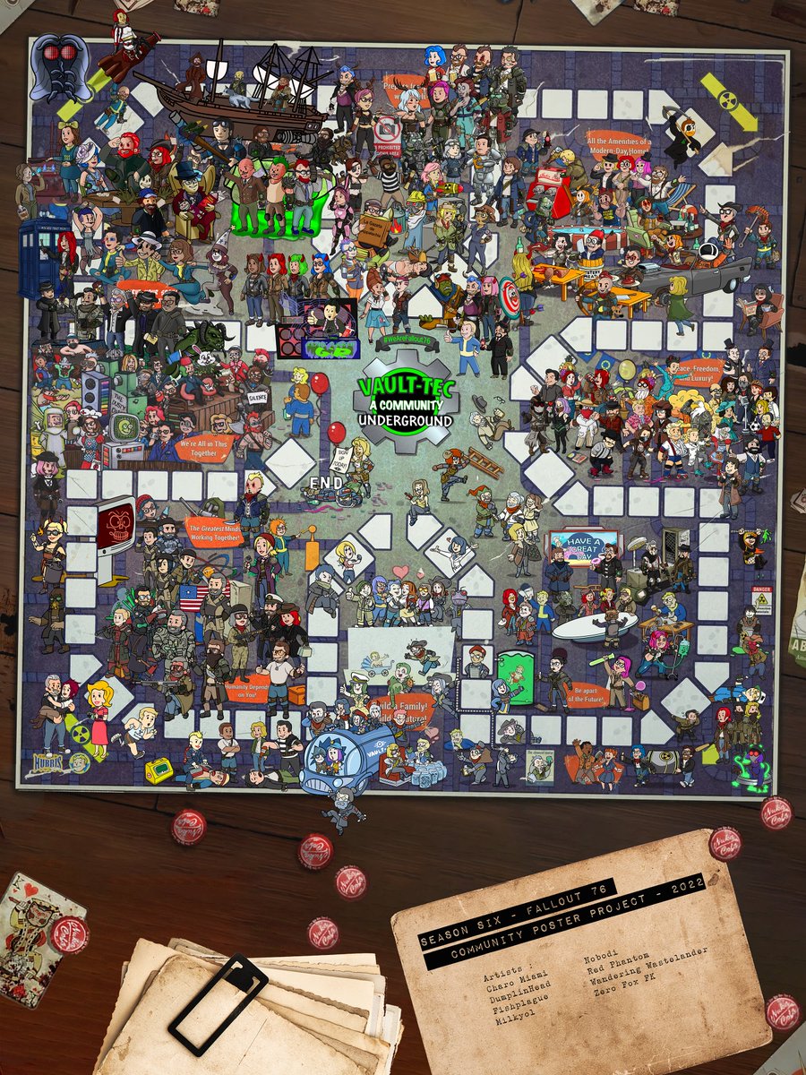 Gato_Pub's tweet image. WOW...it's finally HERE!!
Your #WeAreFallout76 Community Poster is done!

Much love to the artists : @Charo_Miami @milkyol @ZeroFoxFK @WanderingWaste1 @RPhantom00 @egyptianruin @fishplague and @Callme_Nobodi 

Download and print info next tweet...
#Fallout76 #Fallout @DCDeacon