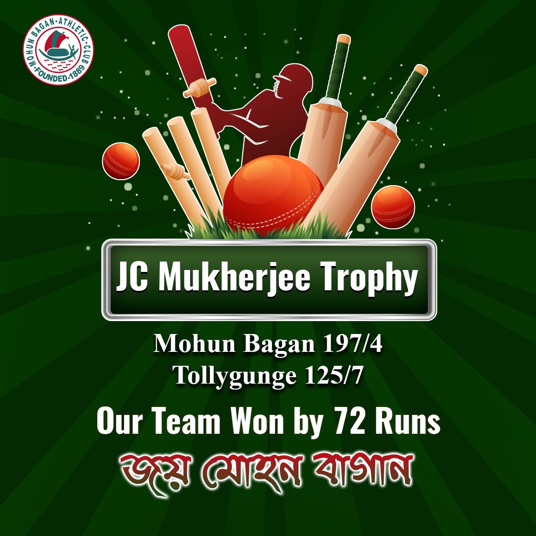 Mohun_Bagan's tweet photo. Today our Cricket Team Achieved a Splendid Victory by 72 runs.

#JoyMohunBagan #Mariners #MohunBagan #MB #MBAC #Cricket https://t.co/TjyOhrp3qp