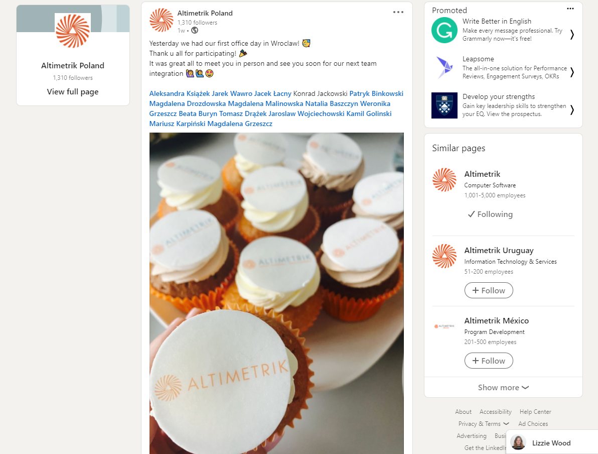 MatyldaSetlak's tweet image. Client: Altimetrik
Country: US 🇺🇸
Sector: Technology
Service: Social media (Linkedin, Facebook, Instagram) management in Poland, including webinars 🚀
Agency: All 4 Comms
all4comms.com
---
#IT
#TechnologyPR
#PRinPoland