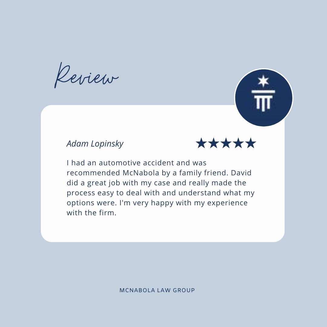 McNabola Law Group is grateful to have David on our team. His hard work and dedication to our clients is unmatched. Thank you  Adam, for your compliments and recommendation.