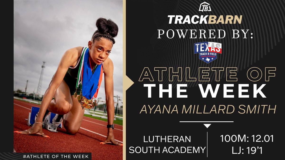 trackbarn's tweet photo. 🔥Women TrackBarn Texas Private School, Field Athlete of the Week! Follow us throughout outdoor season to see who wins athlete of the week!

#trackbarnnews #trackbarnaotw #trackbarnfamily #trackbarn @TTFCA @itsayanasmith https://t.co/B7uNWQN6Op