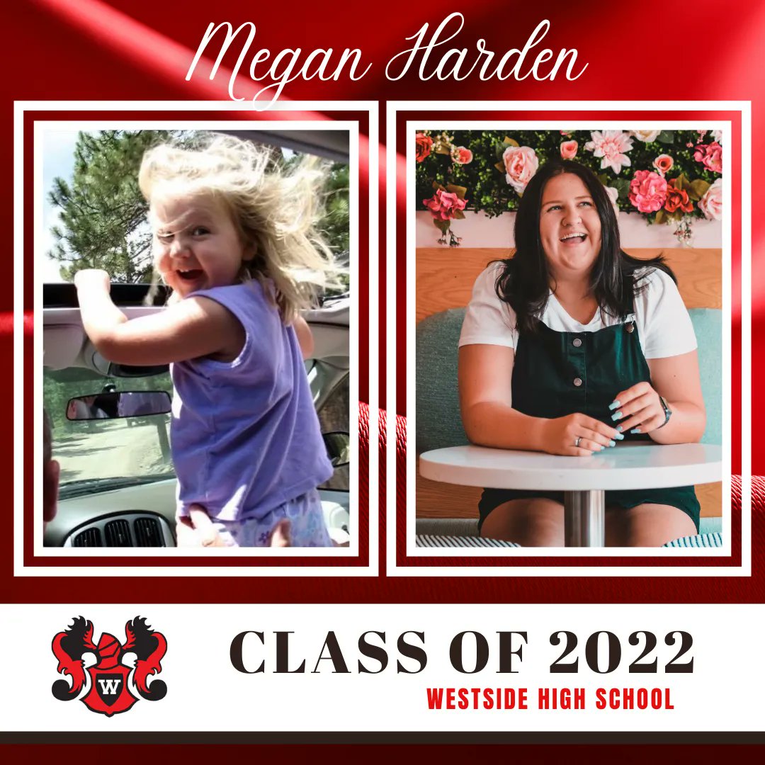 Westside66's tweet photo. Congratulations, Westside #ClassOf2022! 
Megan Harden is a proud Rockbrook Bulldog! She plans to study Psychology at the University of South Dakota. 
Favorite teacher: Mrs. Studts. 
Favorite memories: Friday Night football games with friends.  

#WeAreWestside https://t.co/Gteian8fTR
