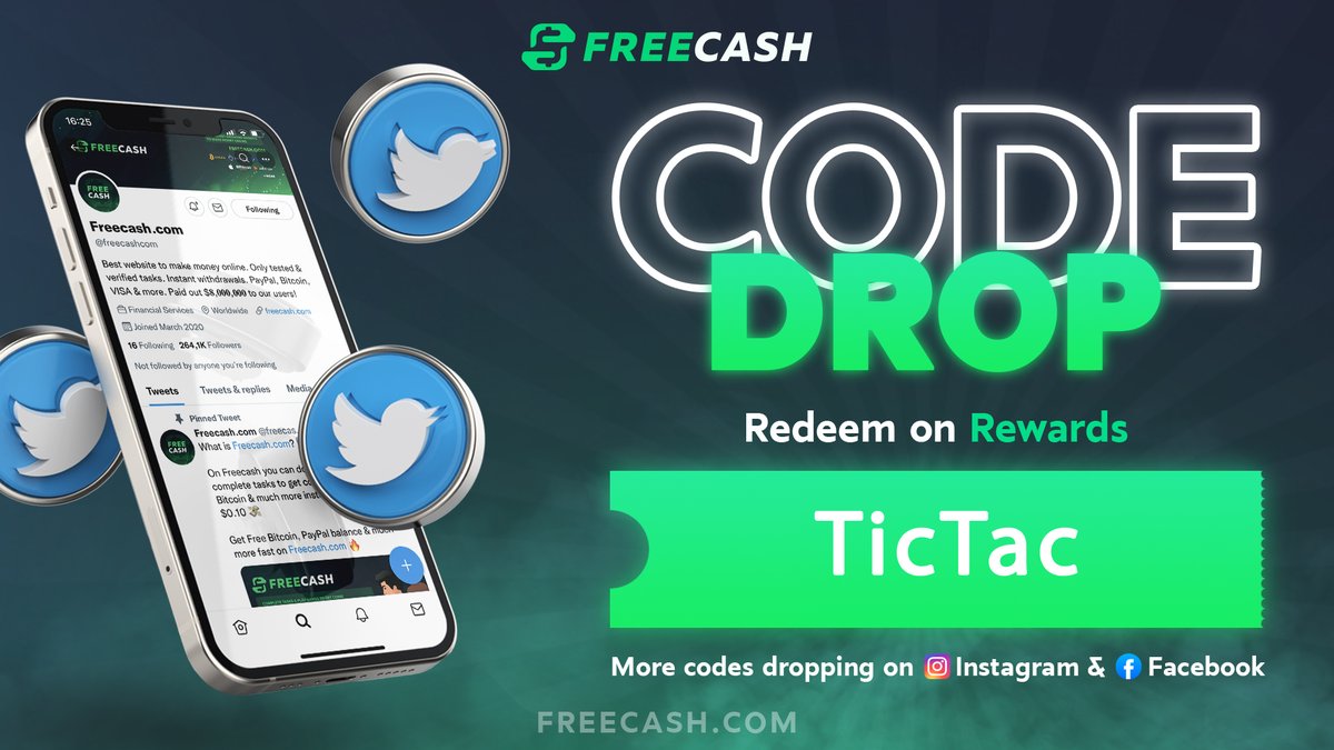 freecashcom's tweet photo. We have a Code Drop for you for a good beginning of the weekend 😍 🎁
Check the image and use the code here:
https://t.co/tEiIovqpN4 💸 https://t.co/asdcvrdIHq