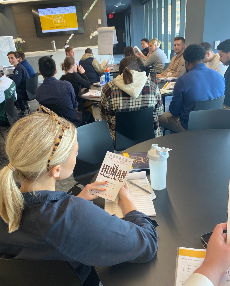 Tyson_Group's tweet photo. An elite #sales training session for the @DetroitPistons with @lefton2334, Senior VP, Business Strategy, @OfficialBFain, VP Ticket Sales &amp; Service, &amp; Michael Sarage, Director, Premium &amp;  Business Development—on leveraging the powers of persuasion &amp; influence to close more deals! https://t.co/Z6r9ENxVqR