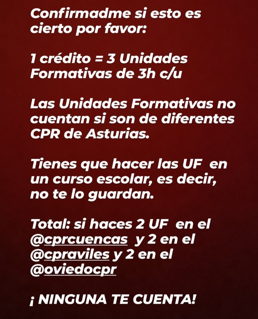 Me gustaría que todos los docentes de Asturias tuviéramos las mismas oportunidades de formarnos, dando igual  la zona de Asturias donde trabajemos. CPR ASTURIAS  #formaciónmaestros  #Asturias  <a href="/Educastur/">Consejería de Educación</a> <a href="/cprgijon/">cprgijon</a> <a href="/cprcuencas/">CPR Cuencas Mineras</a> <a href="/cpravilesocci/">CPR Avilés Occidente</a> <a href="/CPROviedo/">CPR_Oviedo</a> <a href="/DavidArtimeEdu/">David Artime García</a>