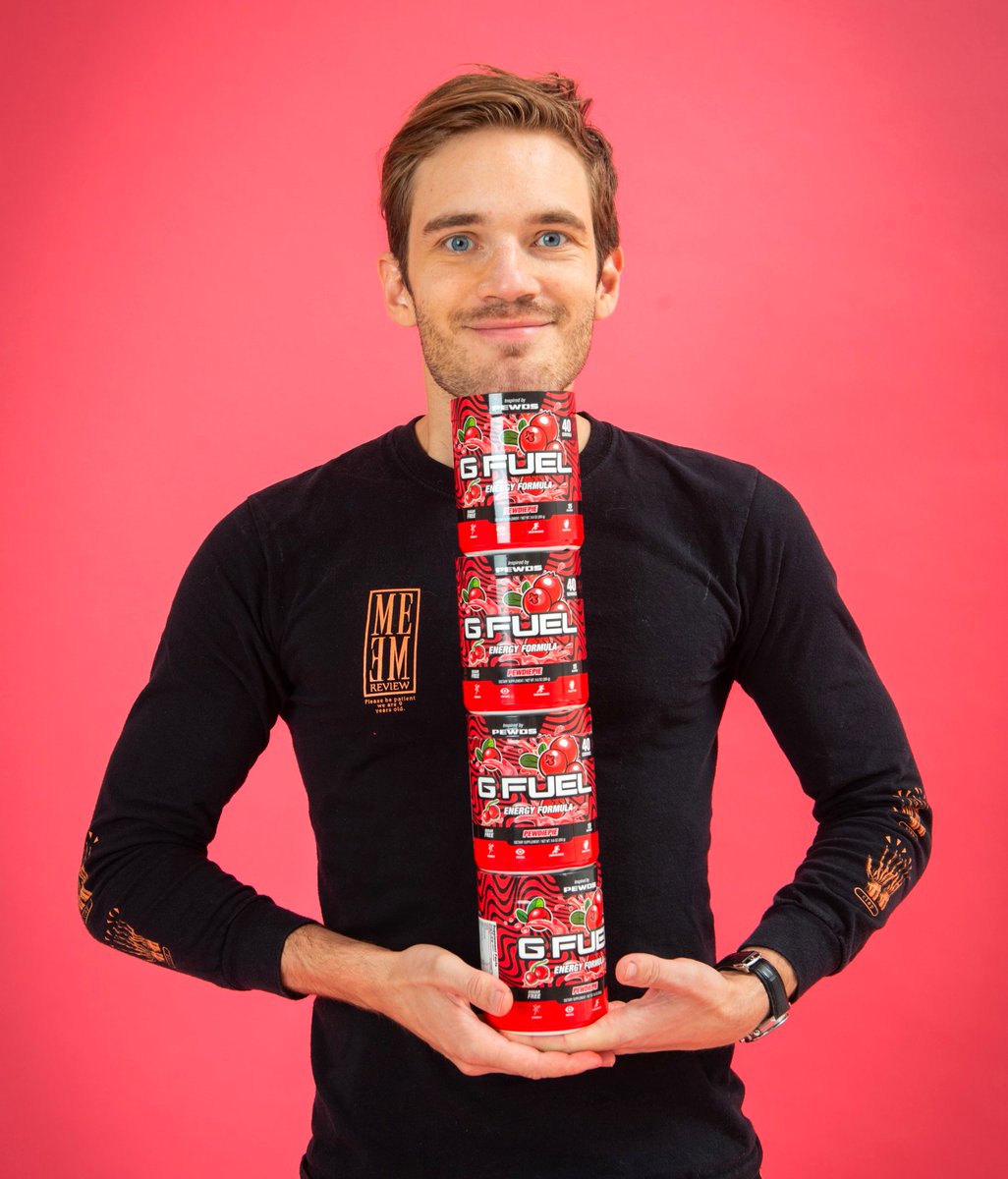 ❤️  𝗥𝗧 + 𝗖𝗢𝗠𝗠𝗘𝗡𝗧 " 👊  " to win a <a href="/pewdiepie/">pewdiepie</a> x #GFUEL "PEWDIEPIE" Tub! Picking 2 winners tomorrow because these babies have just been RESTOCKED!!!

🛒  𝗚𝗘𝗧 𝗬𝗢𝗨𝗥𝗦: GFUEL.ly/pewdiepie-rest…