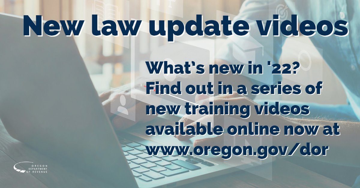 Oregon Revenue Dept. on Twitter "New resources for tax professionals