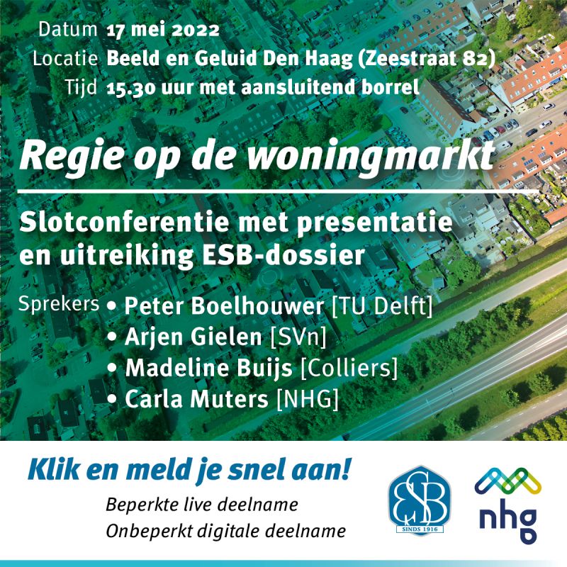 Schaarste op de #woningmarkt en #verduurzaming van woningen komt langzaam op gang. Op 7 mei de presentatie v/h ESB-dossier “Regie op wonen” met ruim 20 analyses en columns over het toegankelijker, betaalbaarder en duurzamer maken van woningen. Aanmelden: forms.office.com/pages/response…