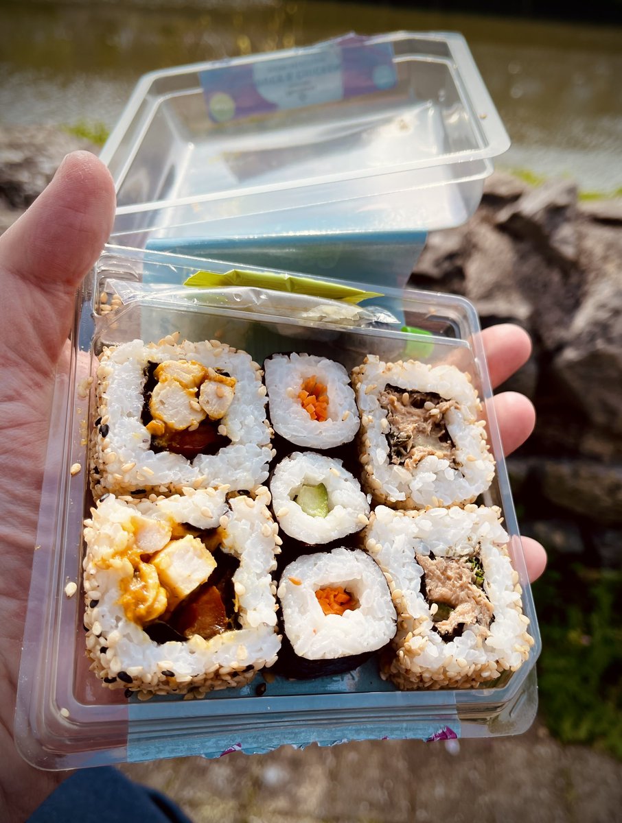 EdSillence's tweet photo. Trying to keep it healthy with sushi for lunch! 
#healthyeating https://t.co/VhMxna7cjh