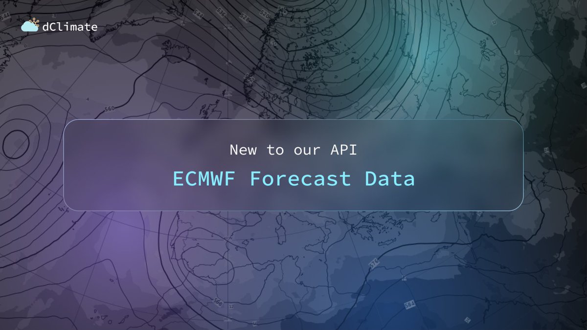 New Data Alert: ECMWF Forecast Data is now live on the dClimate API! Access it today, along with the rest of our datasets at: api.dclimate.net More info on the dataset and its use cases can be found here: ecmwf.int/en/forecasts/