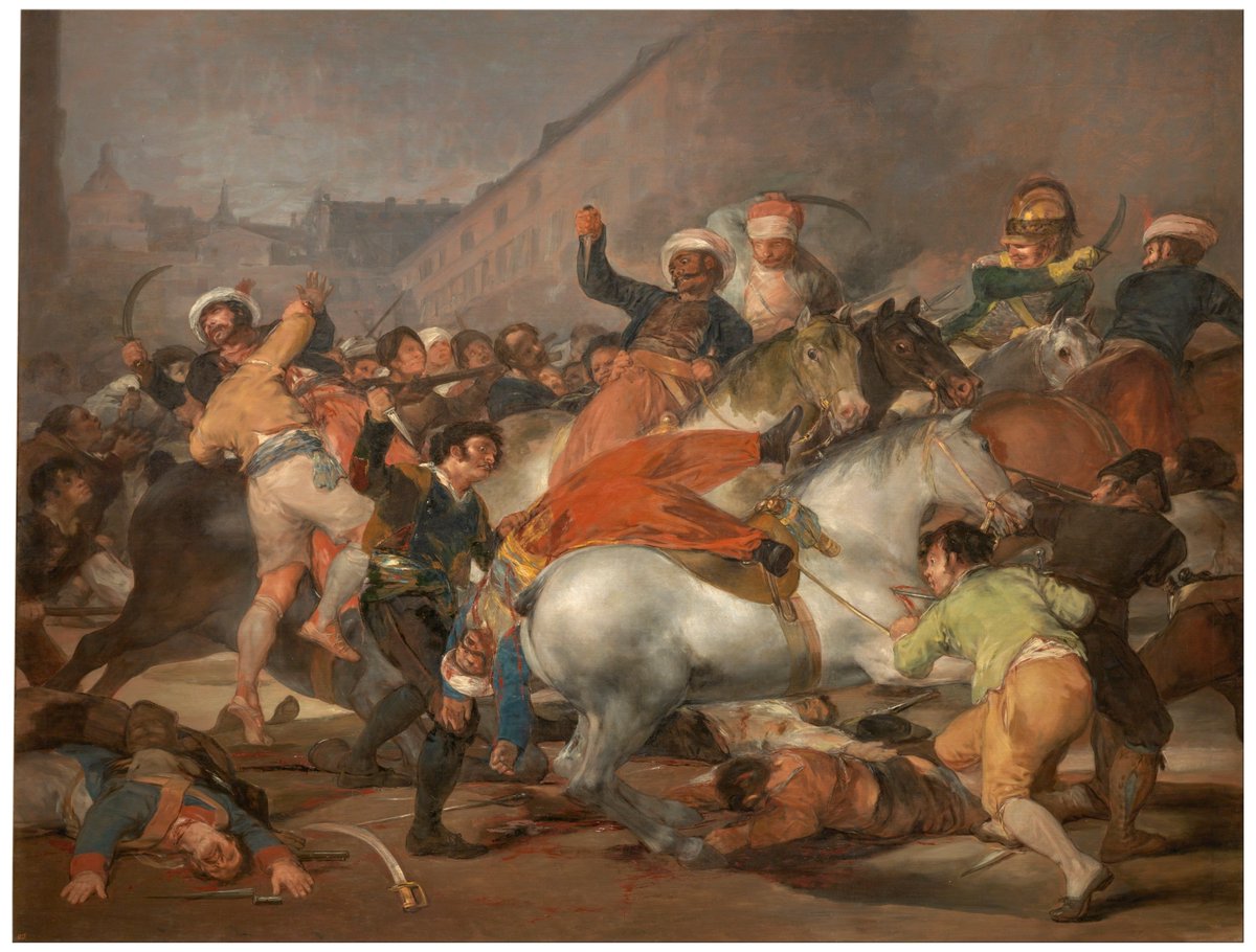 culturagob's tweet image. ‘El #2demayo de 1808 en #Madrid’ o ‘La lucha con los mamelucos’ y ‘El 3 de mayo en Madrid’ o ‘Los fusilamientos’. #Goya pintó solamente dos obras relativas a los hechos del 2 de mayo de 1808 y no cuatro, tal y como atestiguan las facturas de los marcos🎨. @museodelprado