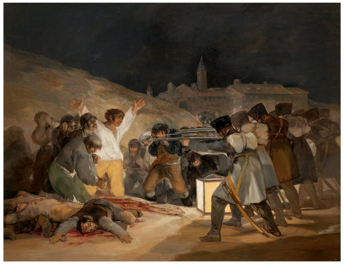 culturagob's tweet image. ‘El #2demayo de 1808 en #Madrid’ o ‘La lucha con los mamelucos’ y ‘El 3 de mayo en Madrid’ o ‘Los fusilamientos’. #Goya pintó solamente dos obras relativas a los hechos del 2 de mayo de 1808 y no cuatro, tal y como atestiguan las facturas de los marcos🎨. @museodelprado