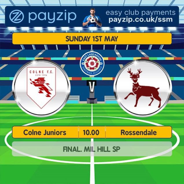 Colne_FC's tweet photo. Our U18s have made the FINALS of the #LeagueCup and will face Rossendale this Sunday 1st May. 

They’re already #LeagueChampions - Can they do the double?! 🏆 

⏰ 10am KO
📍 Mill Hill St Peters, BB2 2QG
😋 Food &amp; refreshments available

Let’s get a crowd behind them? https://t.co/ydfkh07DVR