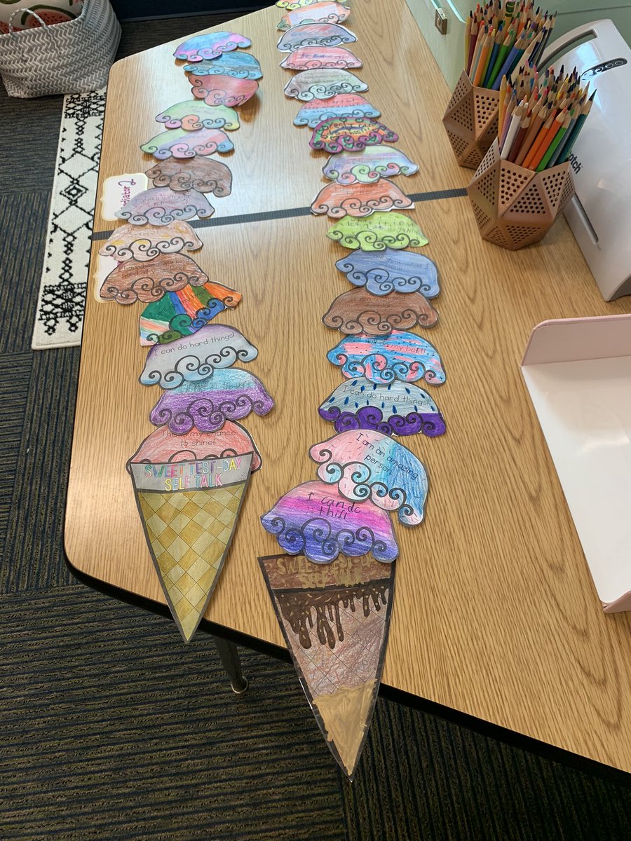 Today is all about positive self talk on test day! Scoops of Success was a hit with 4th and 5th grade! #SEL #growthmindset #anxiety #counseling <a href="/MangumExplorers/">Mangum Elementary</a>