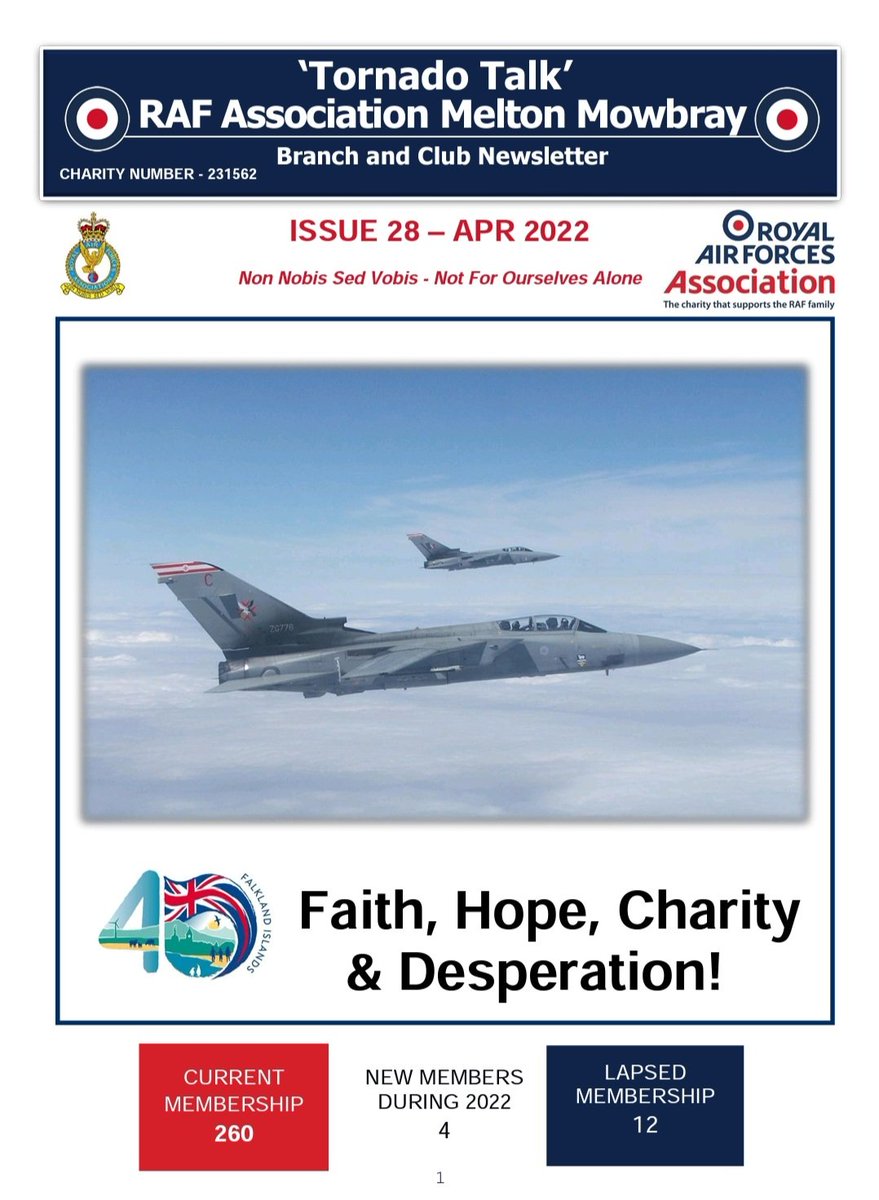 The latest Tornado Talk newsletter has just been emailed out to our members for whome we have an email address. If you have not received it, please get in touch &amp; let us know your email address so we can update your records. A copy can be downloaded here: branch.rafa.org.uk/melton-mowbray…