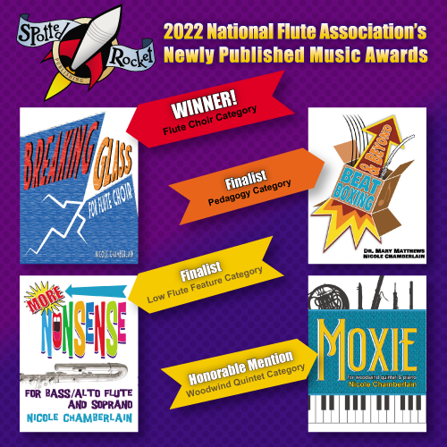 SpottedRocket's tweet photo. The @NFAflute 2022 Newly Published Music Awards are out and here's how we did! @nikkinotes 
#newMusic #composer #flute #fluteChoir #extendedTechniques #woodwindChoir https://t.co/UoD653xUzc