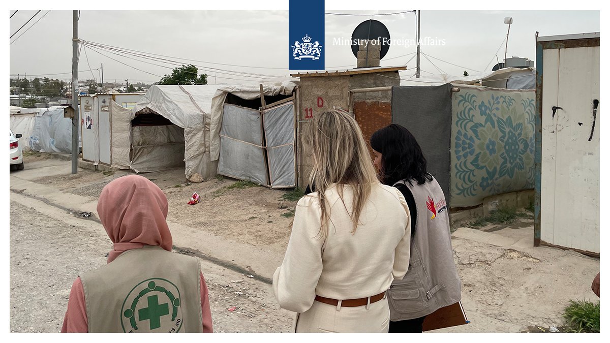 Minister for Foreign Trade and Development Cooperation Liesje Schreinemacher visits a Yezidi refugee camp.