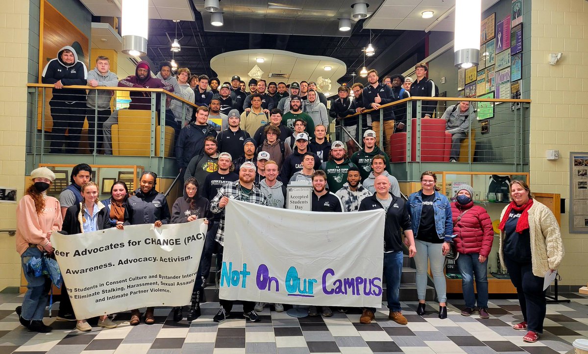CastletonFB's tweet photo. Great turnout by our team for the "Take Back the Night" march this week in support of Sexual Assault Awareness https://t.co/VFhBiocrQl