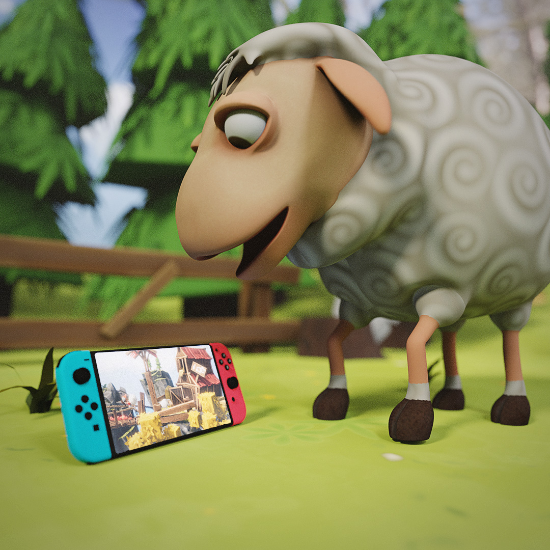 🐑 Sheep play when the lumberjack’s away—and that’s okay! Play with fluffy sheep in #Lumberhill on #NintendoSwitch. 

#BeLumberjack | #IndieGames | #PartyGames
