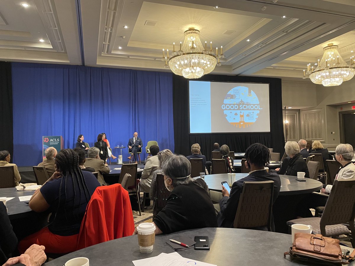 MaryRRichter's tweet photo. Thanks to ACLS fellow ⁦@BaunochBeth⁩ for presenting ⁦@ACLS1919⁩ Annual Meeting about ⁦@goodschoolpod⁩ which examines how we define “good schools.” Take a peek at their first five episode topics. https://t.co/38QZ3dttEG