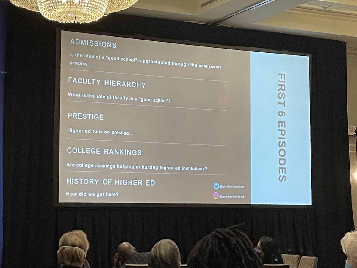 MaryRRichter's tweet photo. Thanks to ACLS fellow ⁦@BaunochBeth⁩ for presenting ⁦@ACLS1919⁩ Annual Meeting about ⁦@goodschoolpod⁩ which examines how we define “good schools.” Take a peek at their first five episode topics. https://t.co/38QZ3dttEG