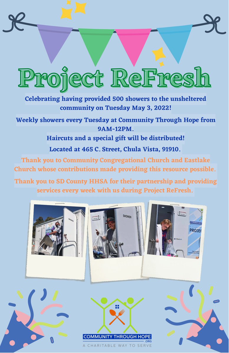 CTH465's tweet image. Very excited to have hit this milestone and to be able to provide weekly showers for the unsheltered in the South Bay. #ProjectReFresh