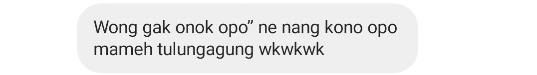 Seketika ingin kubalas "onok aku cuma aku gak ketok dimatamu (': " Mung iso dibatin tok 🙃