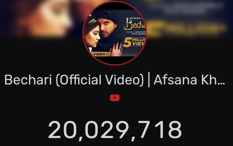 akshayonchain's tweet photo. 20 Million Views On #Bechari 🤍
Congratulations to everyone <3
Thank you all #KaranKundrra fan's for so much effort on streaming of this lovely song #BechariSong 😭💙
Congratulations @kkundrra and @Divyakitweet #AfsanaKhan @TimesMusicHub. Lots of love..❤️ https://t.co/HkQL72Emma