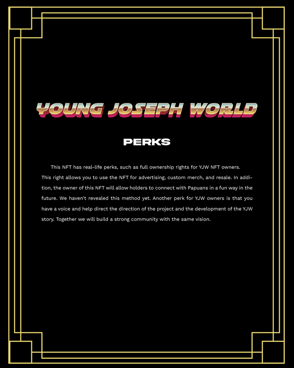 YoungJosephNFT's tweet photo. Good Evening NFT people! Here is everything you need to know about this project for now. Lore incoming tomorrow.

See you on the next tweet! #nft #NFTProject https://t.co/Iq61nzatPv
