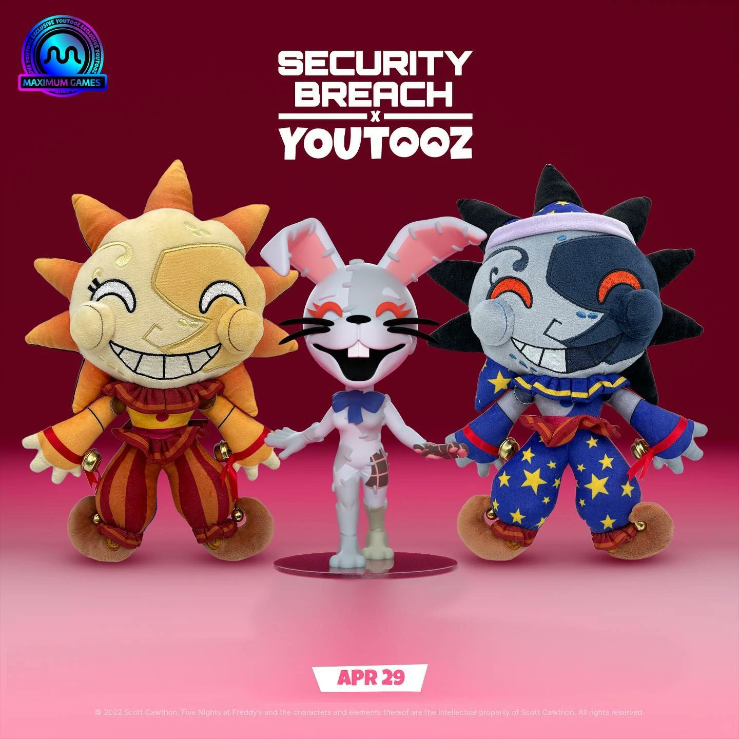 New Youtooz Five Nights at Freddy's Security Breach Sun & Moon FNAF Vinyl  Figure