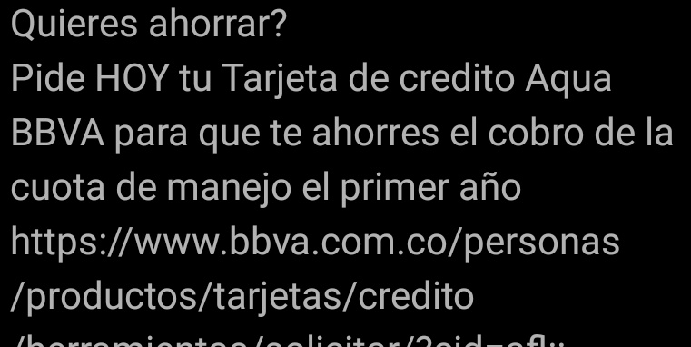acortizb's tweet photo. 🤣🤣que buen chiste BBVA.
Estos mensajes un tris incoherentes..ahorro y TC https://t.co/V9BlyZifsn