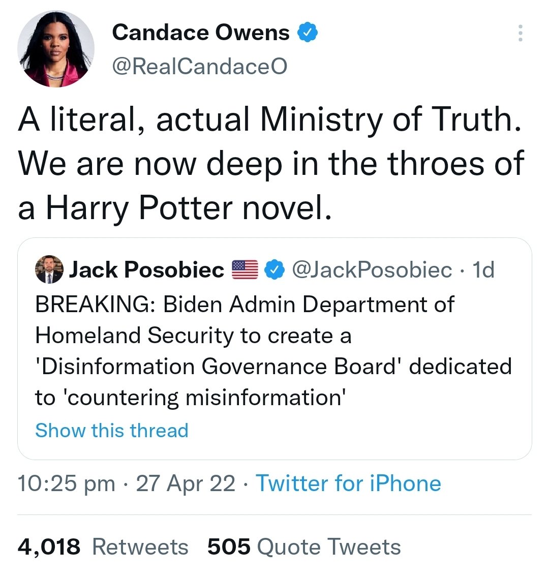 BadWritingTakes's tweet photo. OK, so.

Candace Owens seems to think that either JK Rowling wrote 1984 or that George Orwell created Harry Potter. https://t.co/aPhznzSDCq